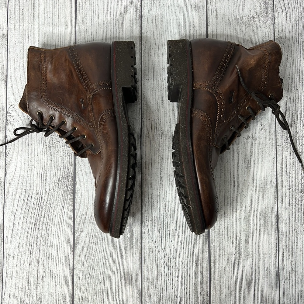 🔹 Nero Giardini Leather Wingtip Boot Made in Italy - Picture 4 of 8